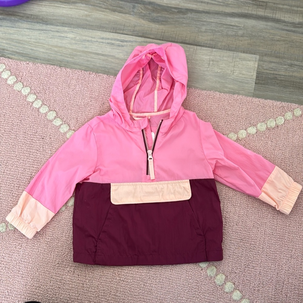 NWOT! Rain jacket for baby girl with hood
